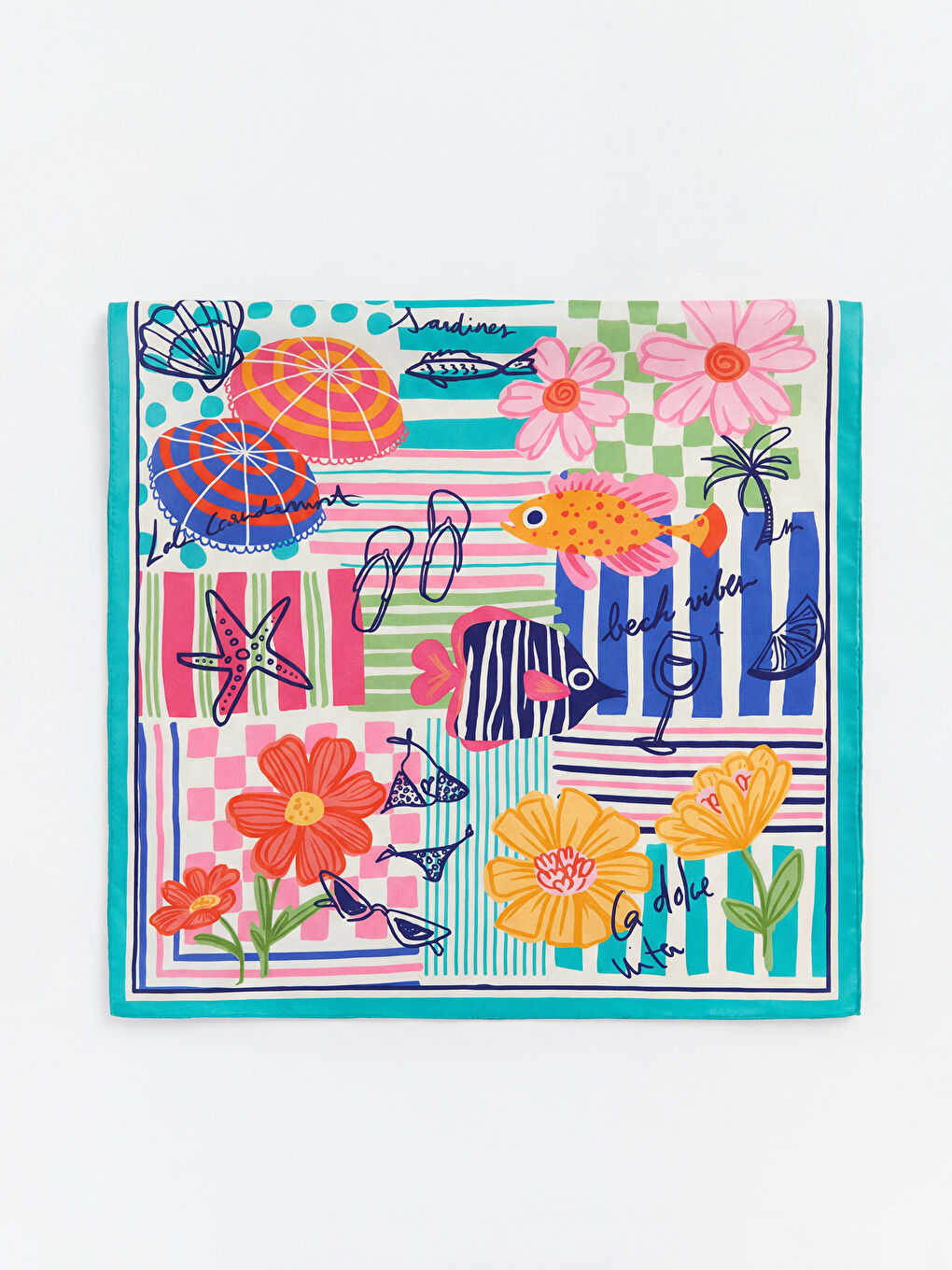 Yeşil Desenli Kadın Bandana-1