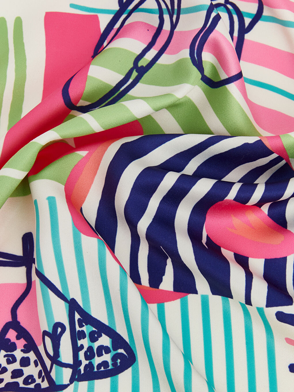 Yeşil Desenli Kadın Bandana-2