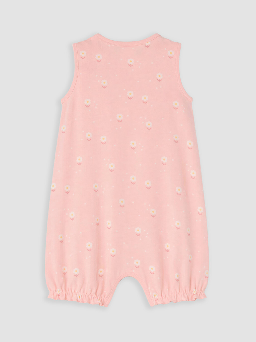 Pembe Çiçekli Kız Bebek Tulum-2