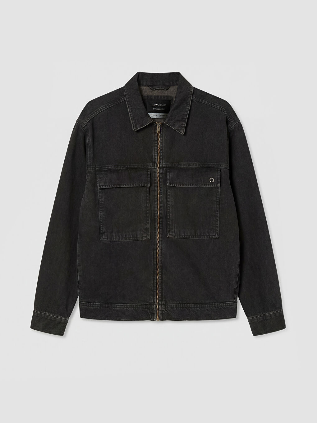 Antrasit Rahat Kalıp Erkek Jean Ceket-4