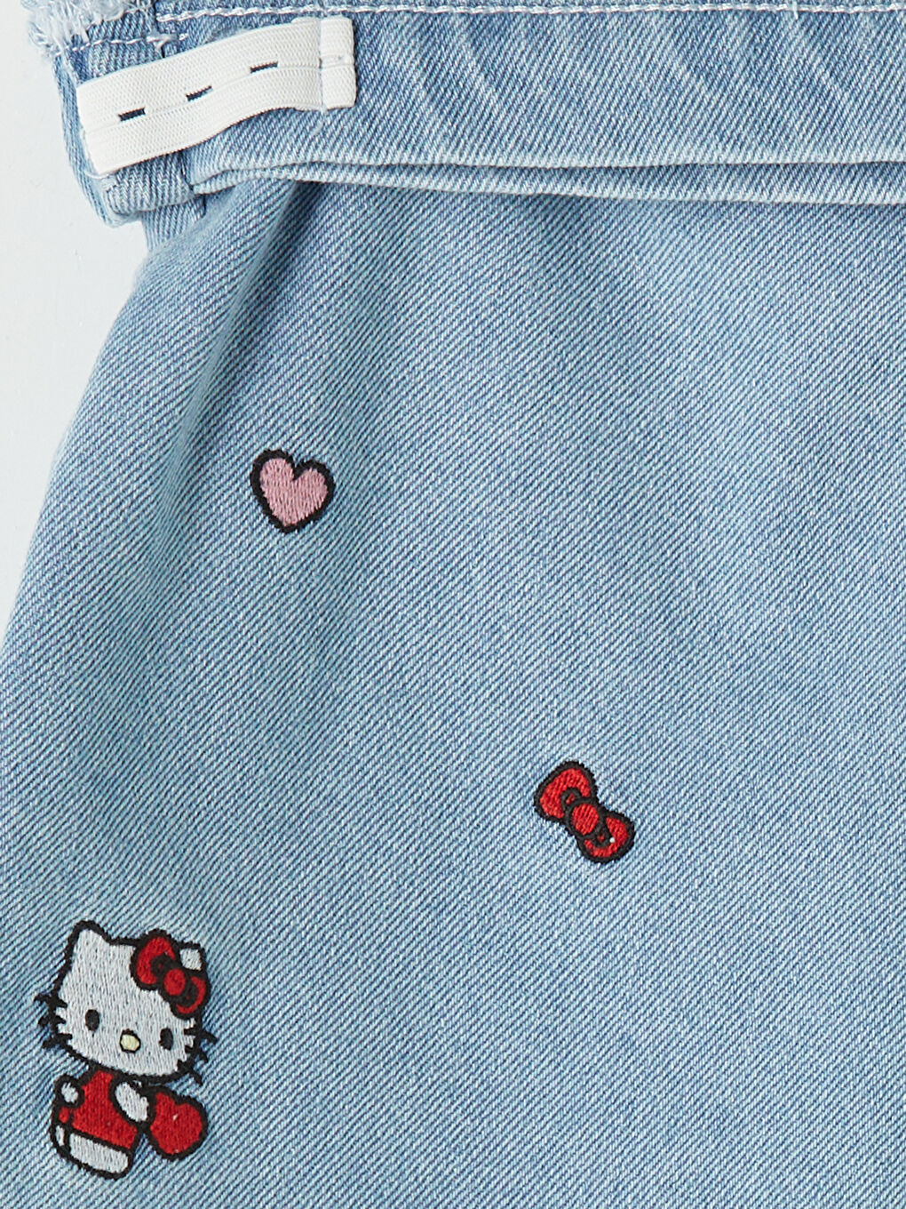 Mavi Hello Kitty Nakışlı Kız Çocuk Jean Şort Etek-3