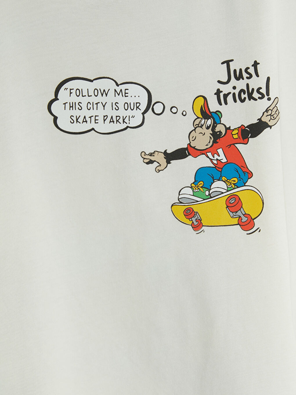 Ekru Nostaljik Maymun Baskılı Erkek Çocuk Tişört-2