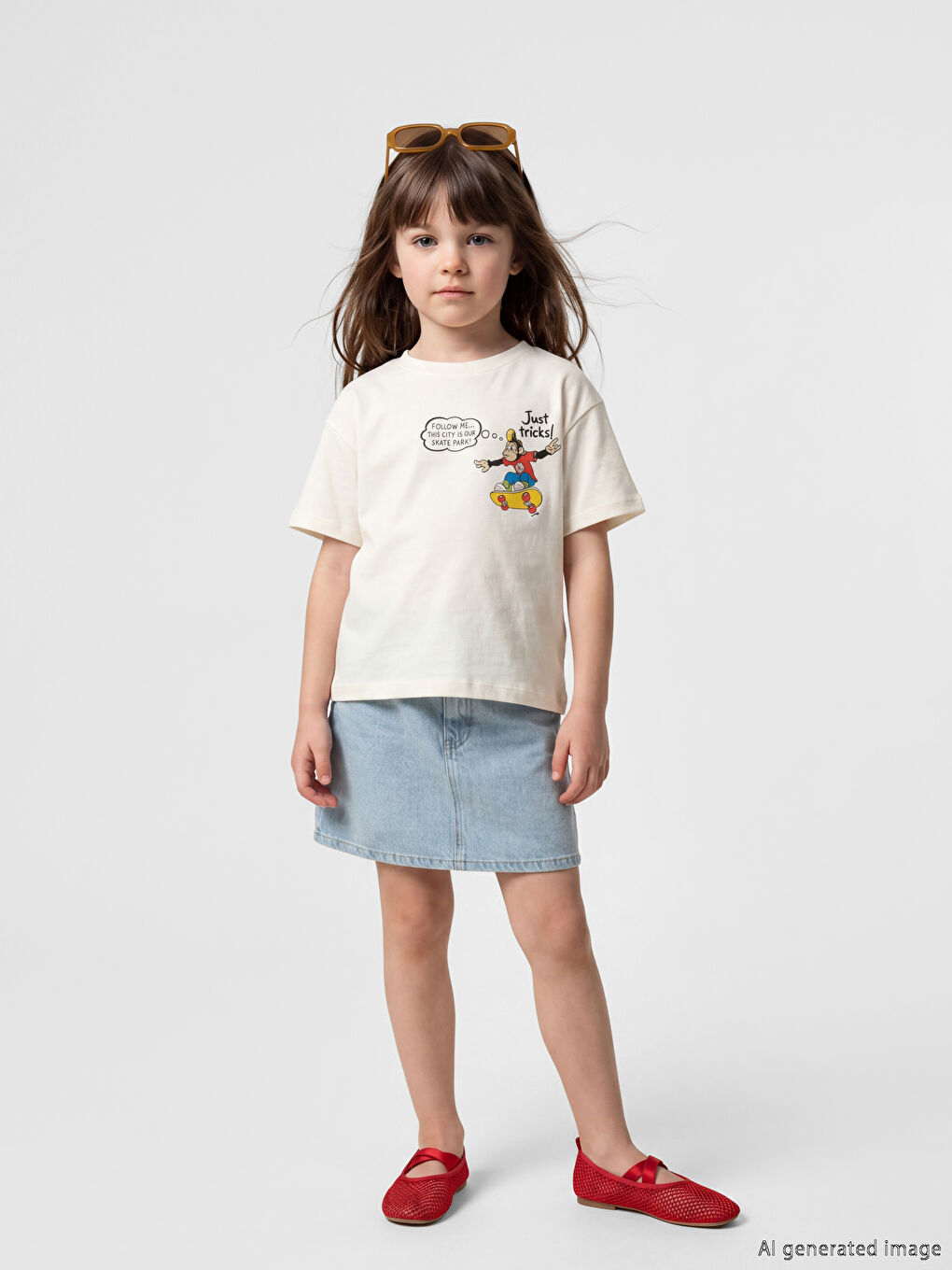 Ekru Nostaljik Maymun Baskılı Unisex Çocuk Tişört-1