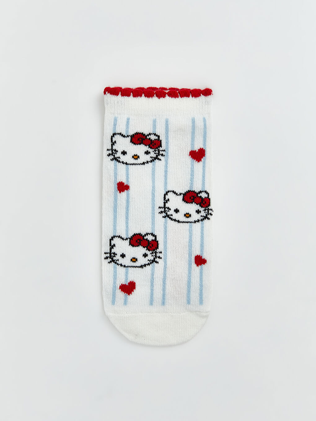 Ekru Hello Kitty Baskılı Kız Çocuk Patik Çorap 5'li-5