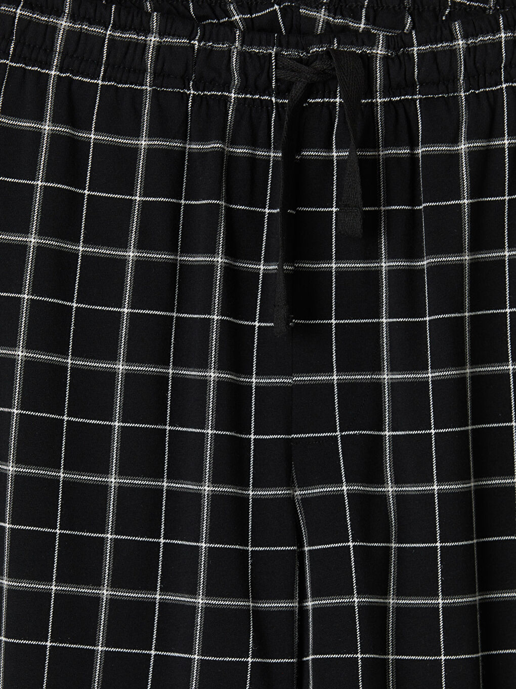 Siyah Regular Fit Ekose Erkek Pijama Alt-6