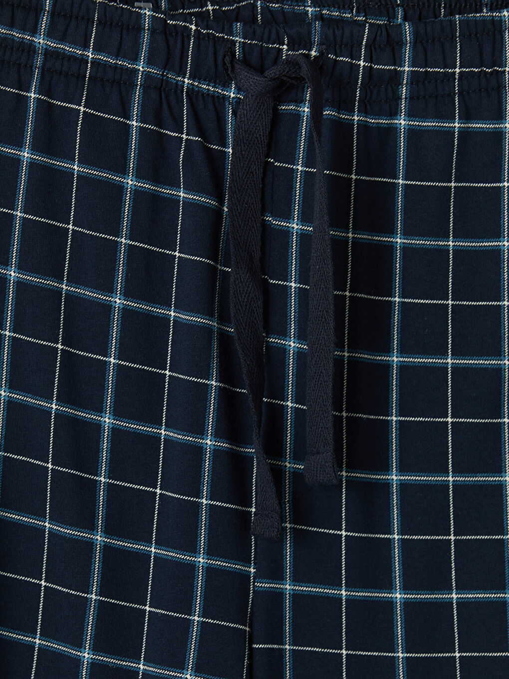 Lacivert Regular Fit Ekose Erkek Pijama Alt-6