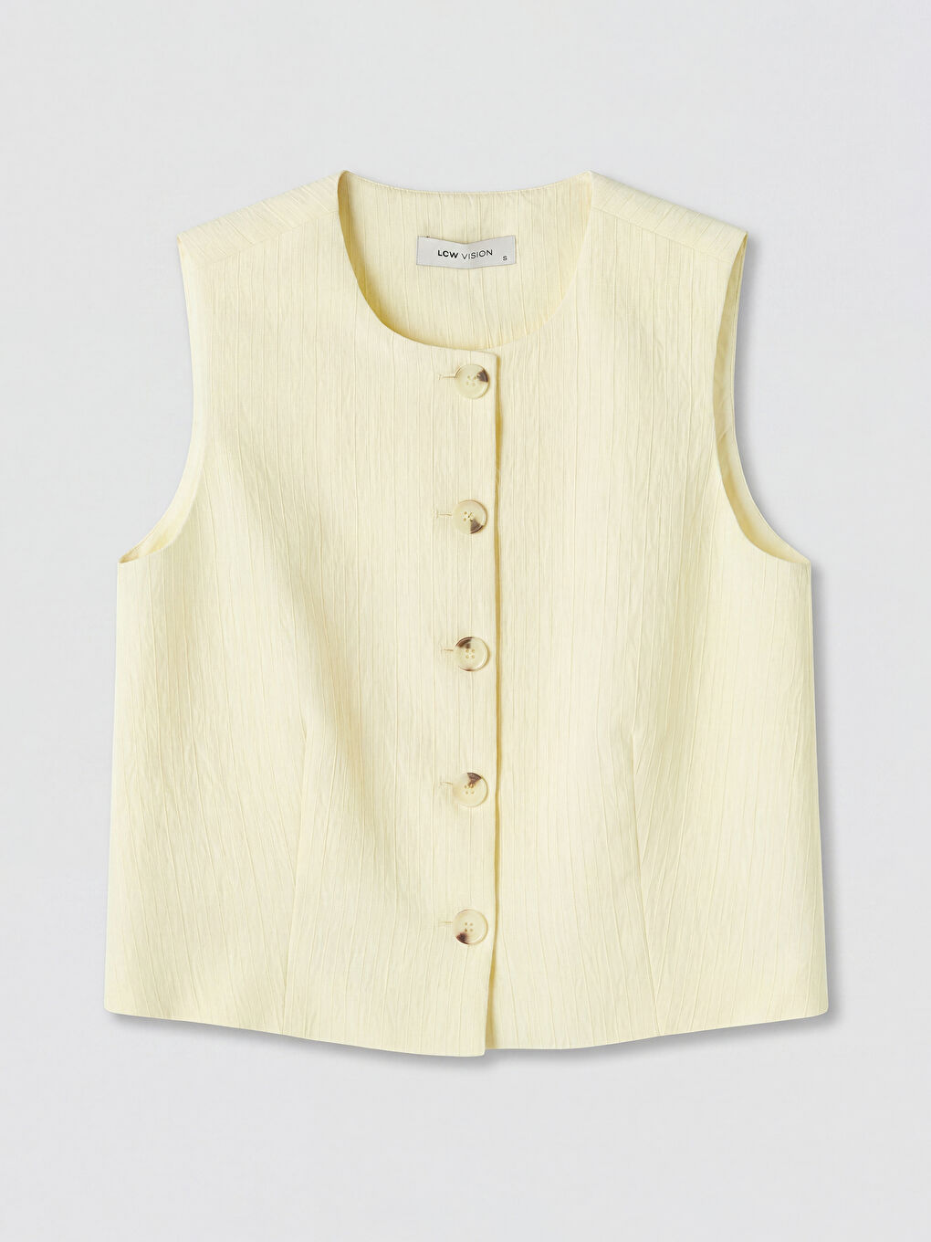 Sarı Dokulu Kadın Klasik Yelek