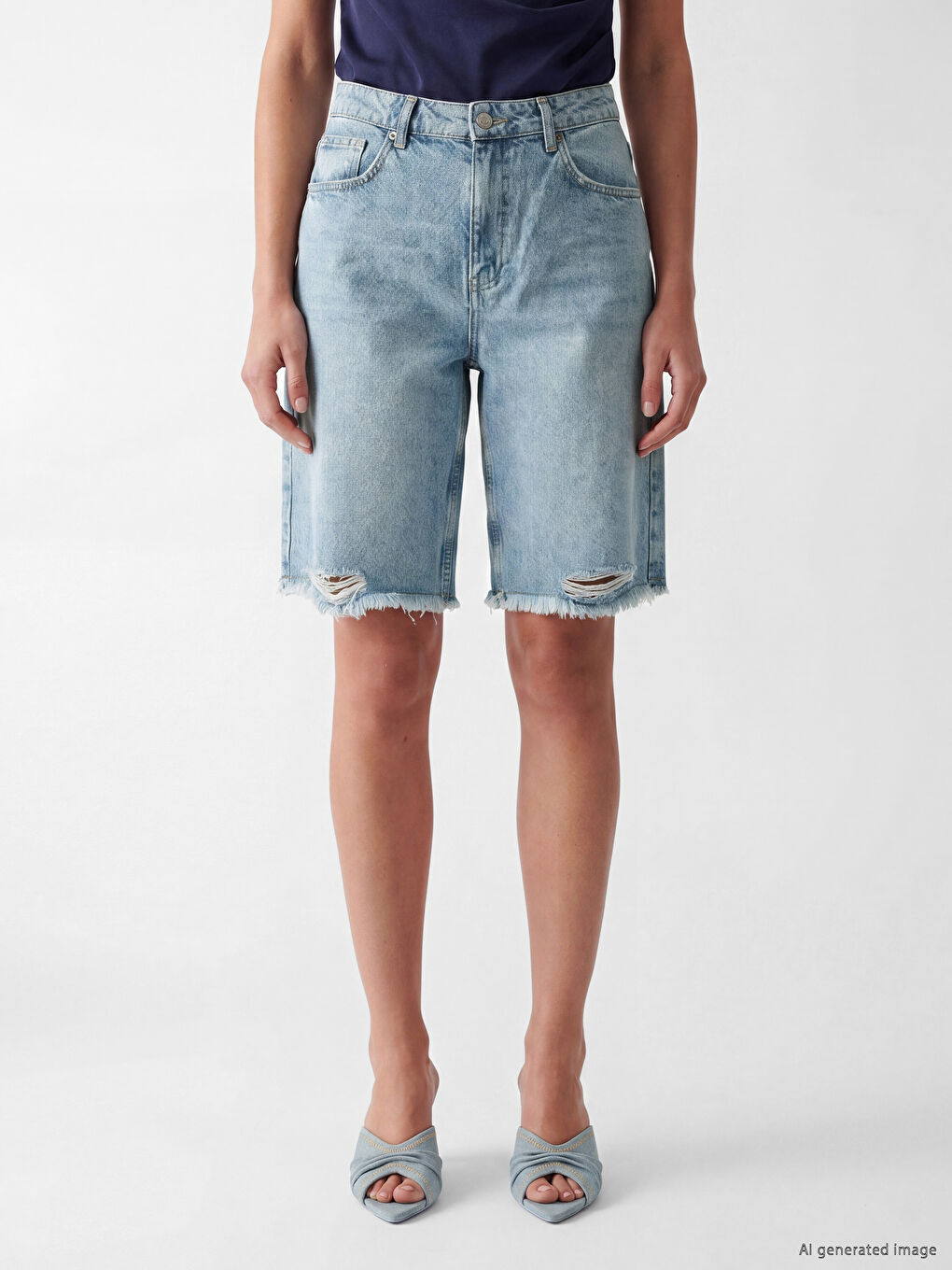 Bermuda Fit Women's Jean Shorts-1