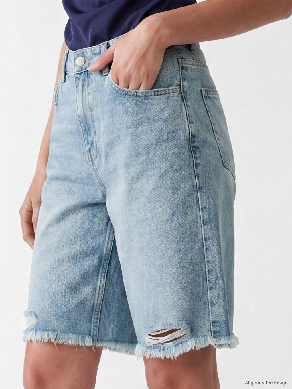 Bermuda Fit Women's Jean Shorts-2