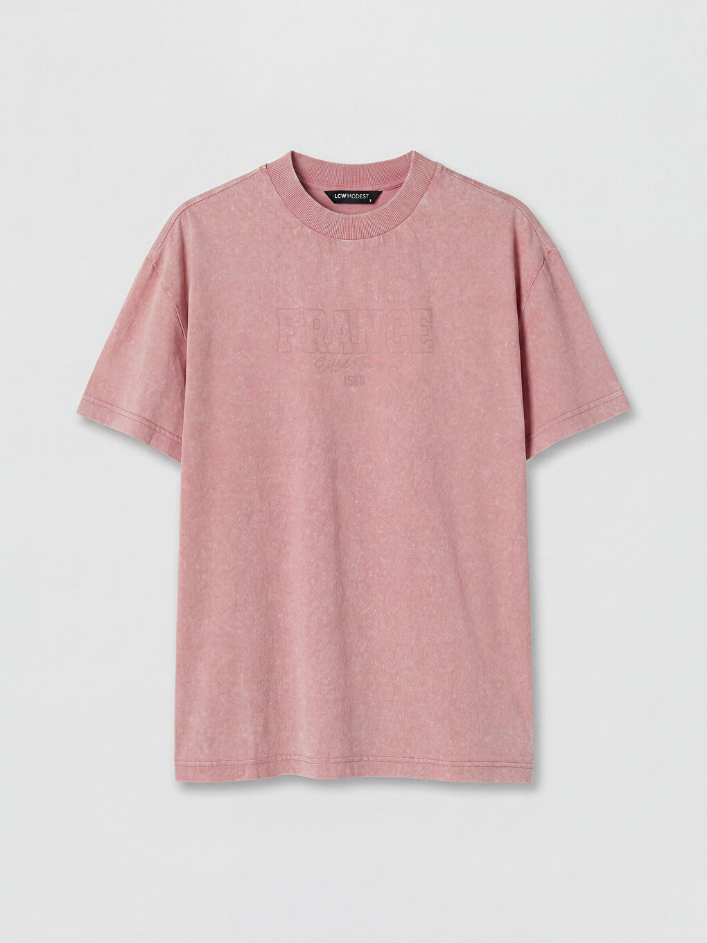 Tricou imprimat cu guler rotund pentru femei-4