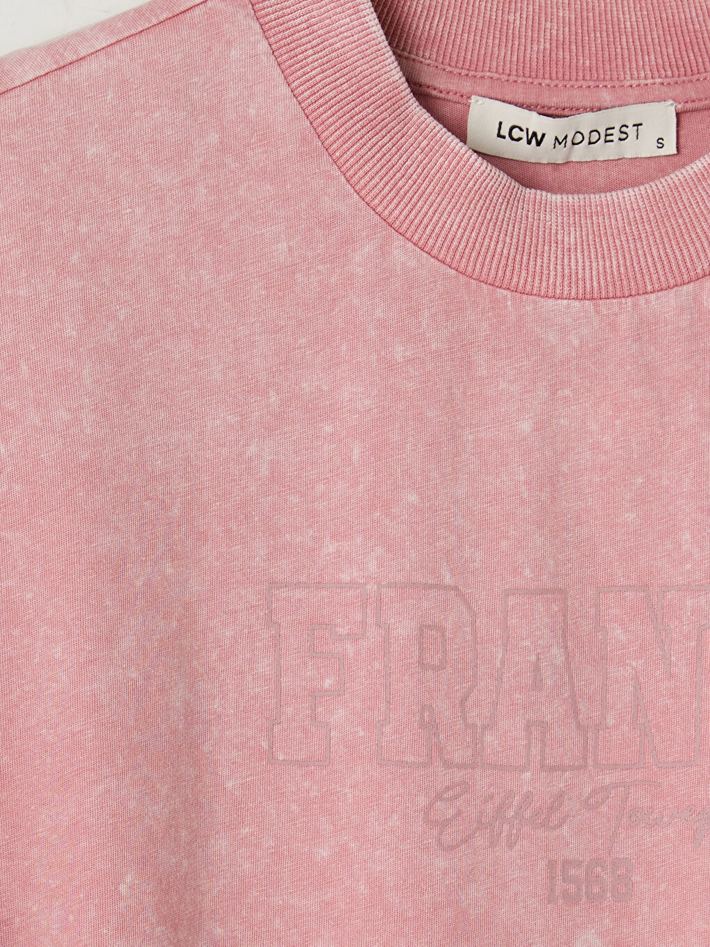 Tricou imprimat cu guler rotund pentru femei-6