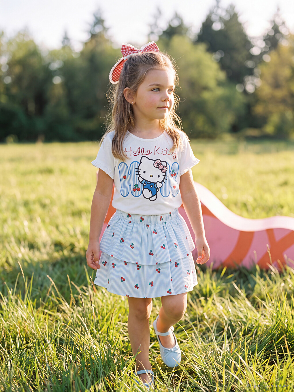 Beyaz Hello Kitty Baskılı Taşlı Kız Çocuk Takım-1