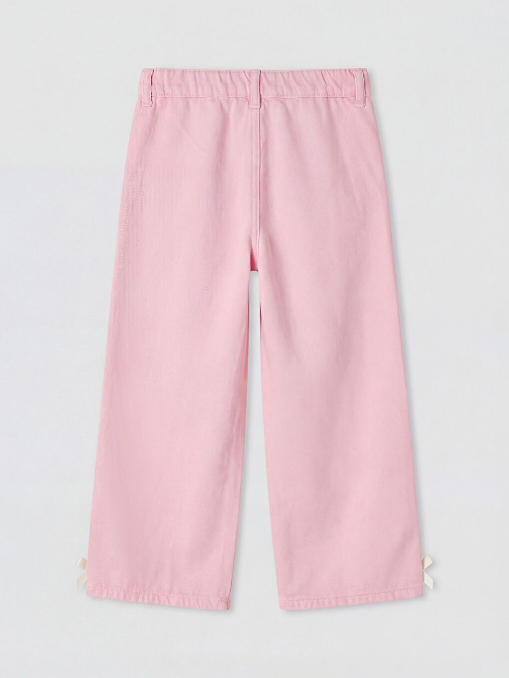 Pembe Regular Fit Kız Çocuk Gabardin Pantolon-1
