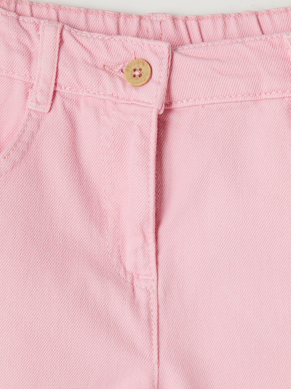Pembe Regular Fit Kız Çocuk Gabardin Pantolon-2