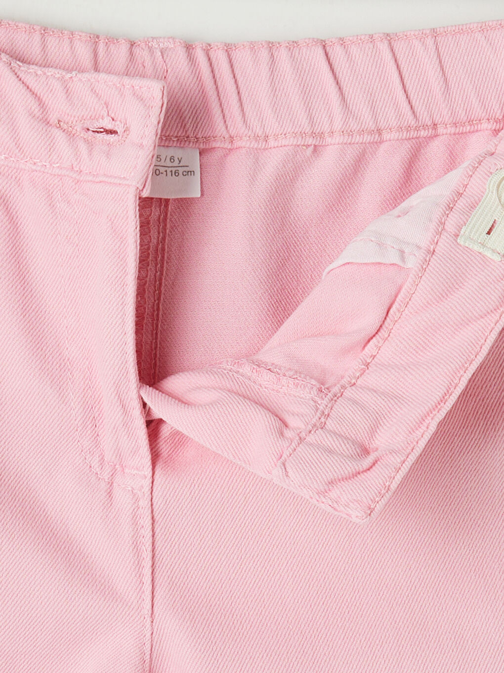 Pembe Regular Fit Kız Çocuk Gabardin Pantolon-4