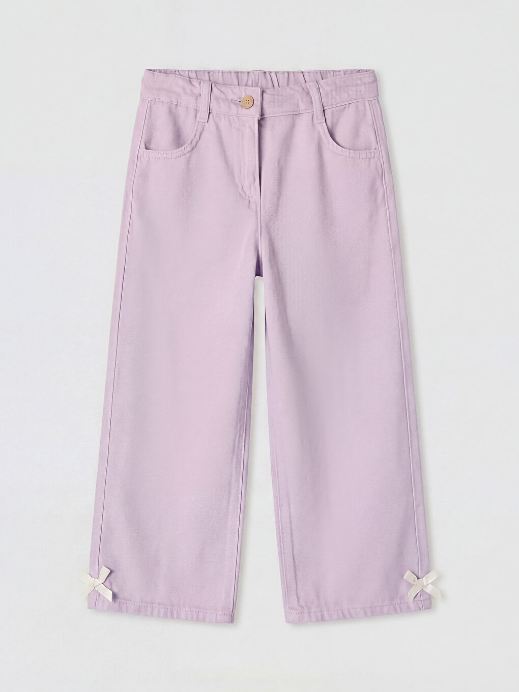 Lila Regular Fit Kız Çocuk Gabardin Pantolon