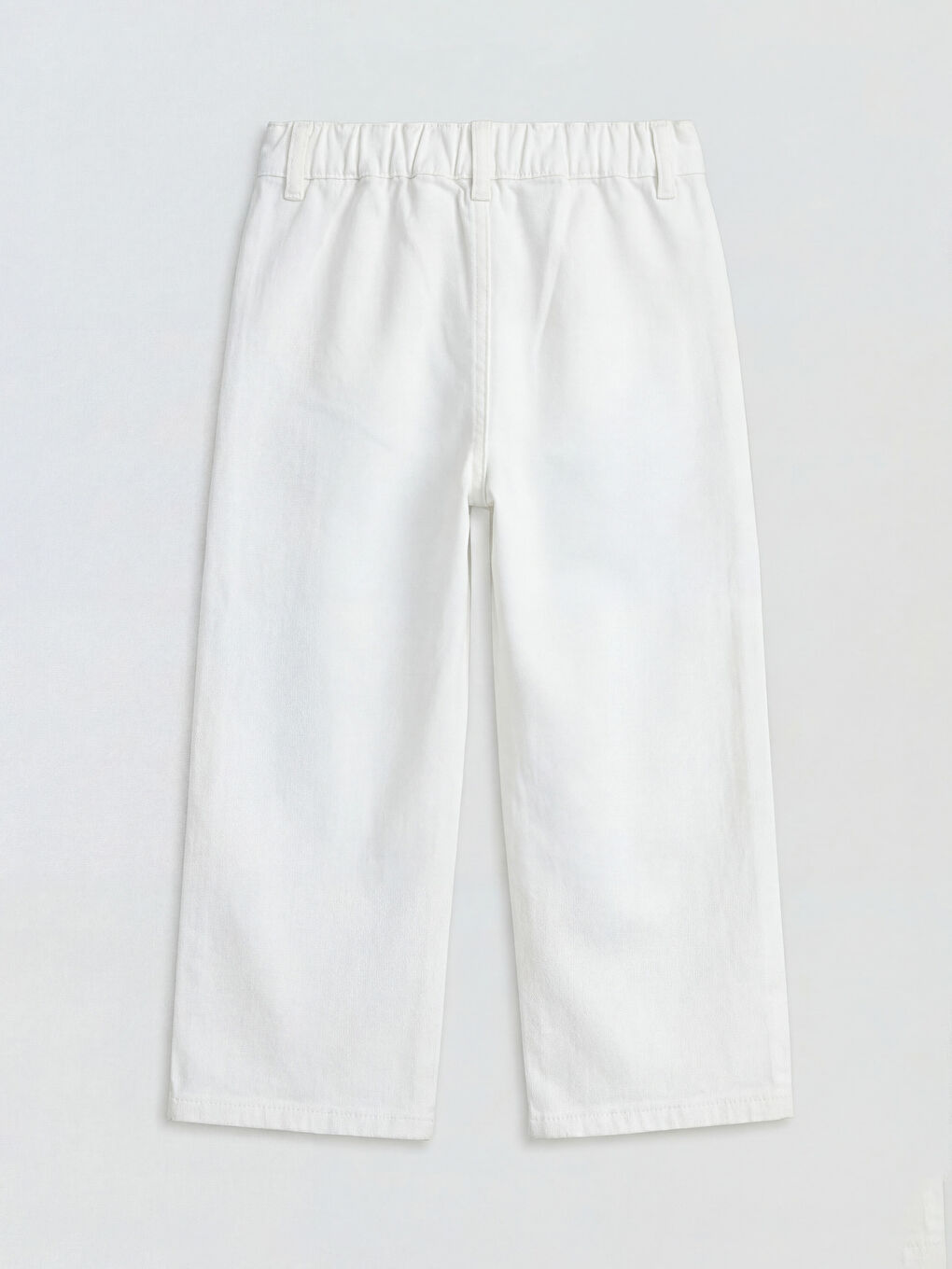 Beyaz Wideleg Kız Çocuk Gabardin Pantolon-1