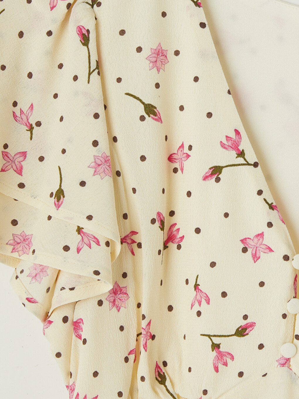 V Neck Floral Waist Fitted Dress-6