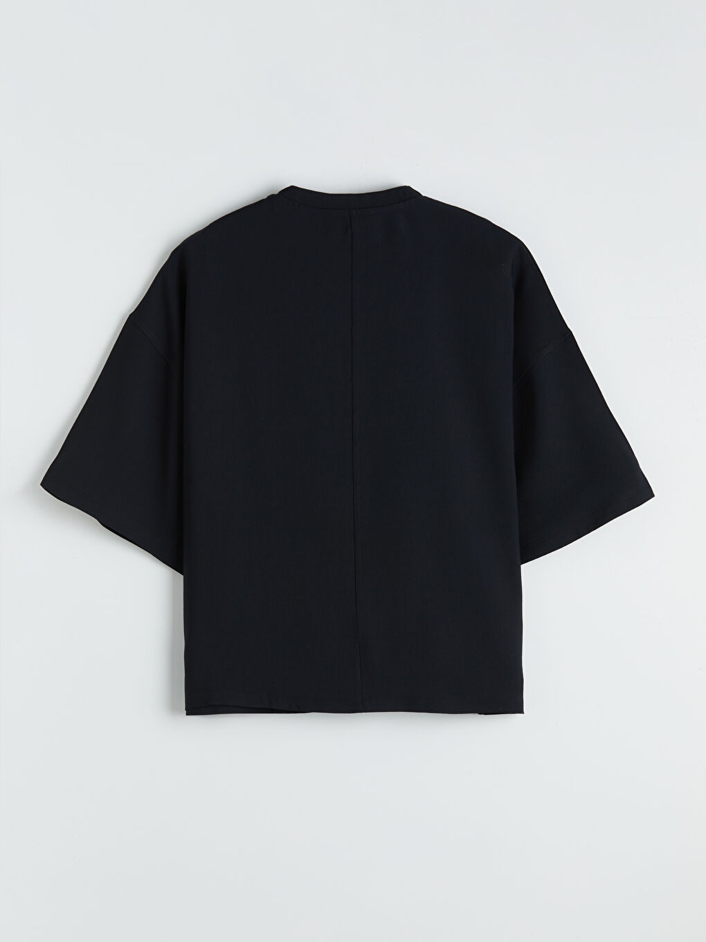 Siyah Bisiklet Yaka Erkek Tişört-4