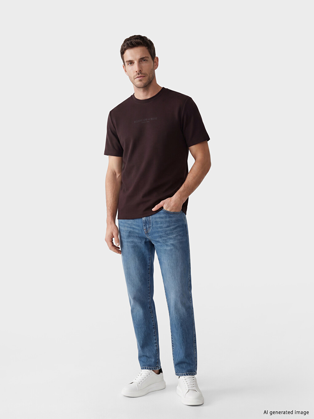 Mürdüm Loose Fit Soft Touch Erkek Tişört-1