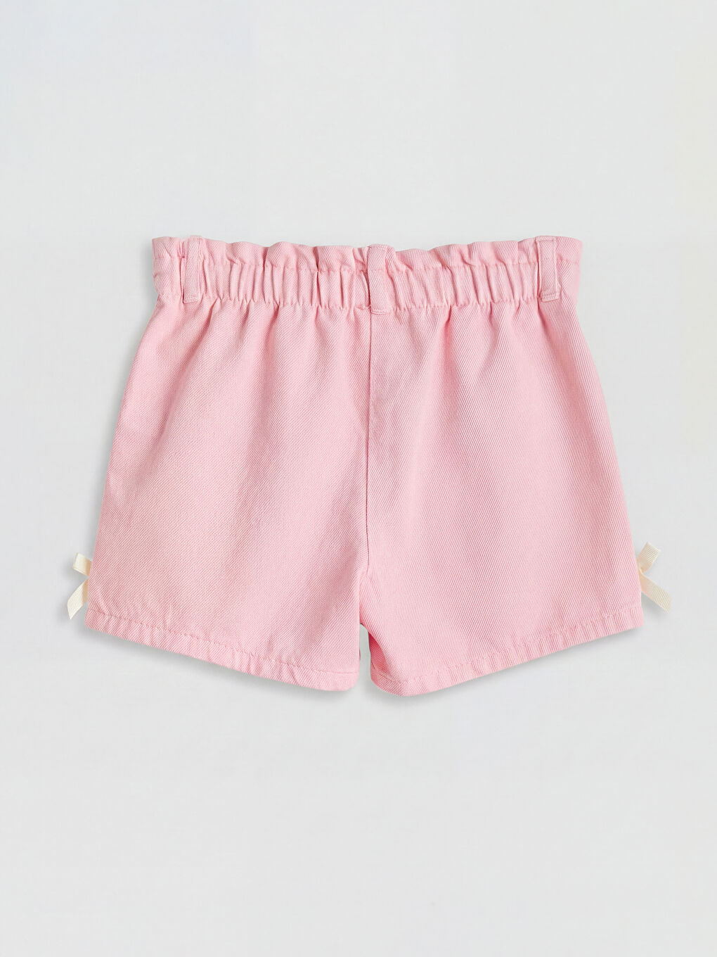 Pembe Fiyonk Detaylı Kız Çocuk Şort-1