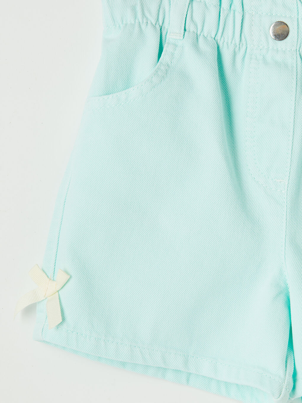 Turkuaz Fiyonk Detaylı Kız Çocuk Şort Etek-2