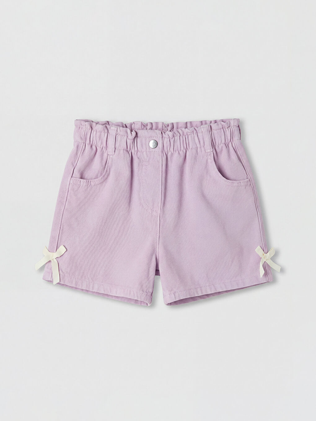 Lila Fiyonk Detaylı Kız Çocuk Şort