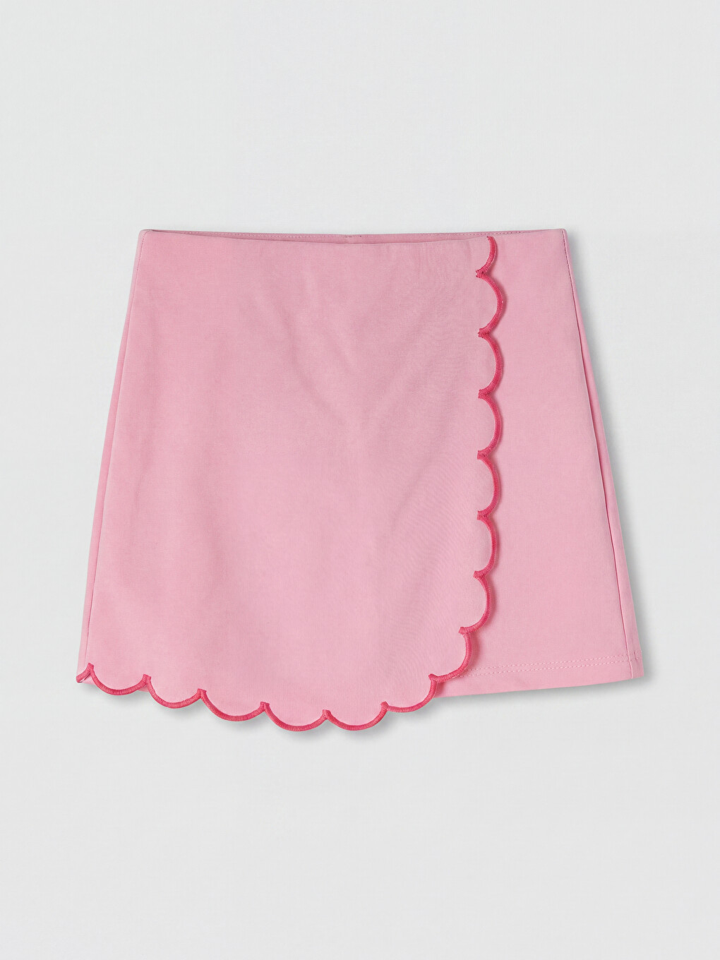 Pembe Beli Lastikli Kız Çocuk Şort Etek-1