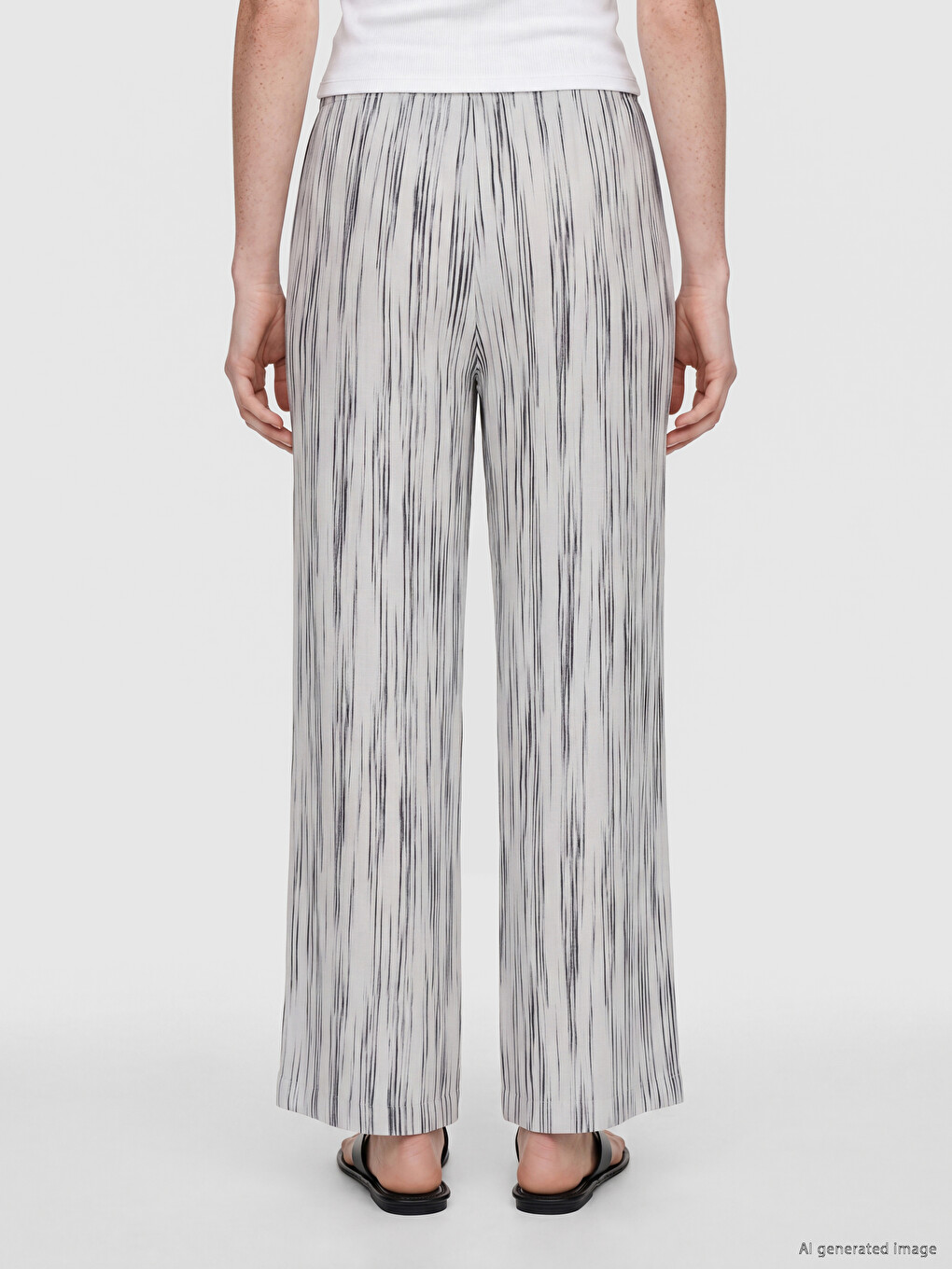 Elastic Waist Striped Women's Trousers-3