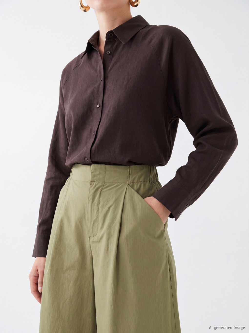 Elastic Waist Women's Pleated Trousers-2