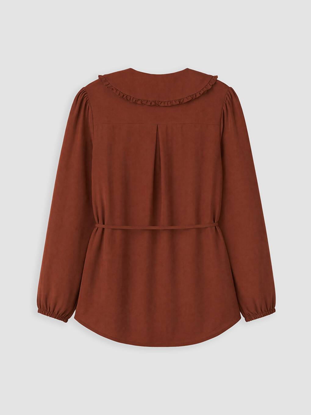 Bordo Bebe Yaka Bağlamalı Kadın Gömlek Tunik-2