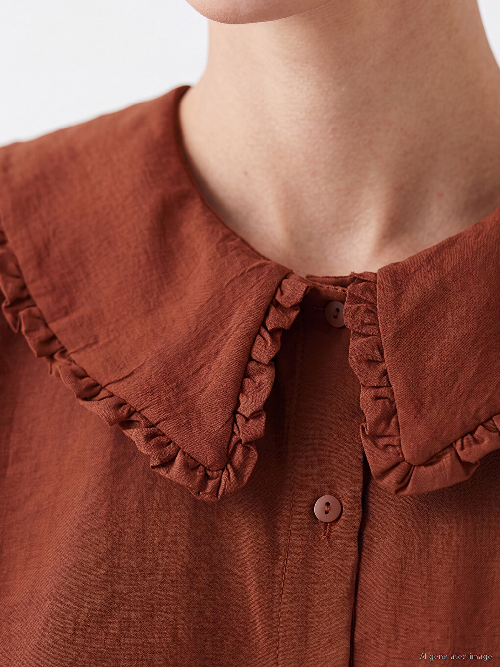 Peter Pan Collar Tied Women's Shirt Tunic-2