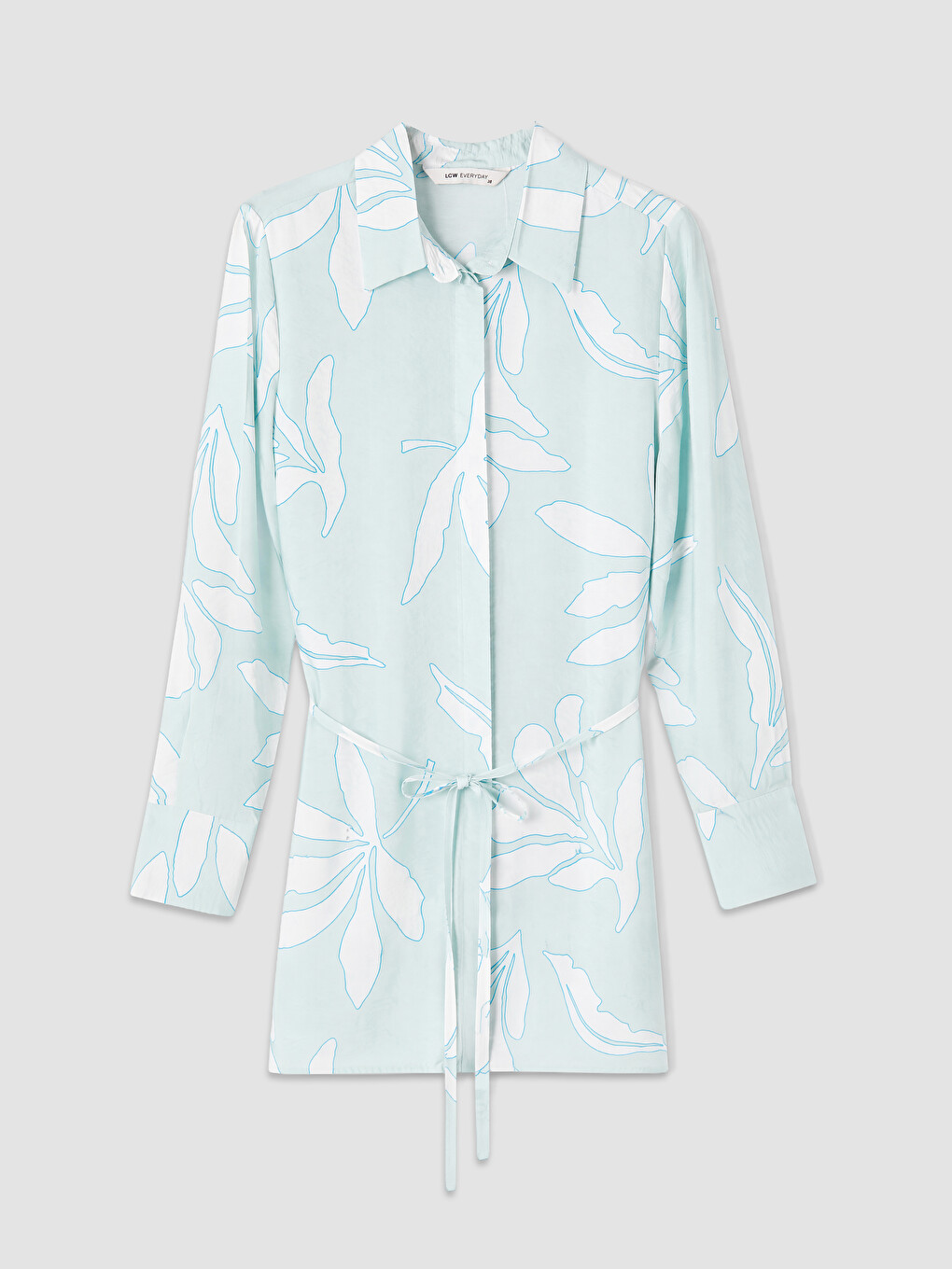 Sashed Patterned Women's Shirt Tunic-4