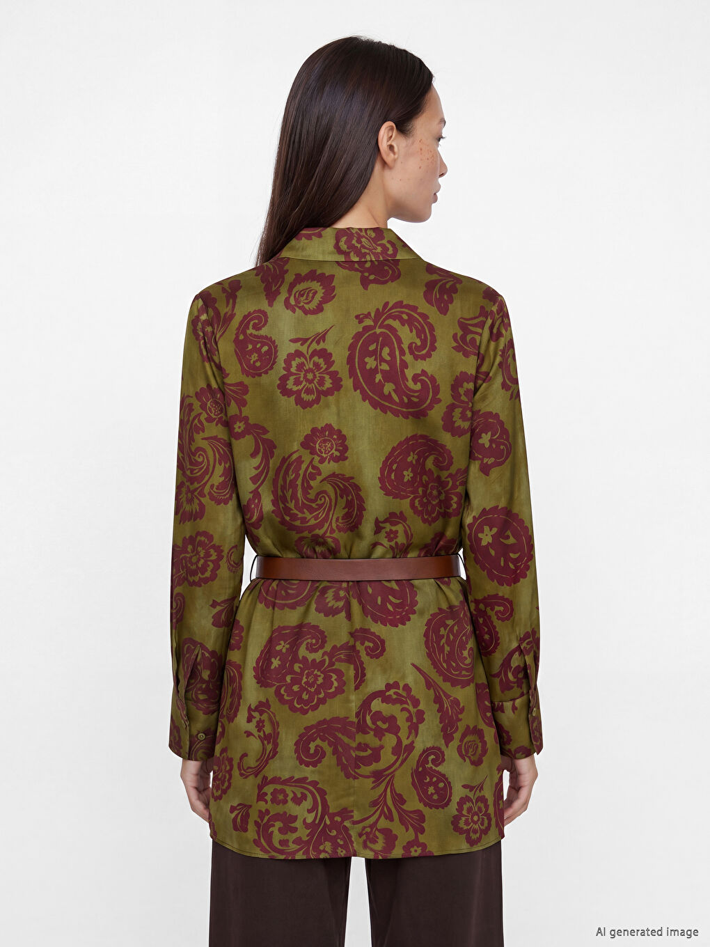 Patterned Sash Women's Shirt Tunic-3