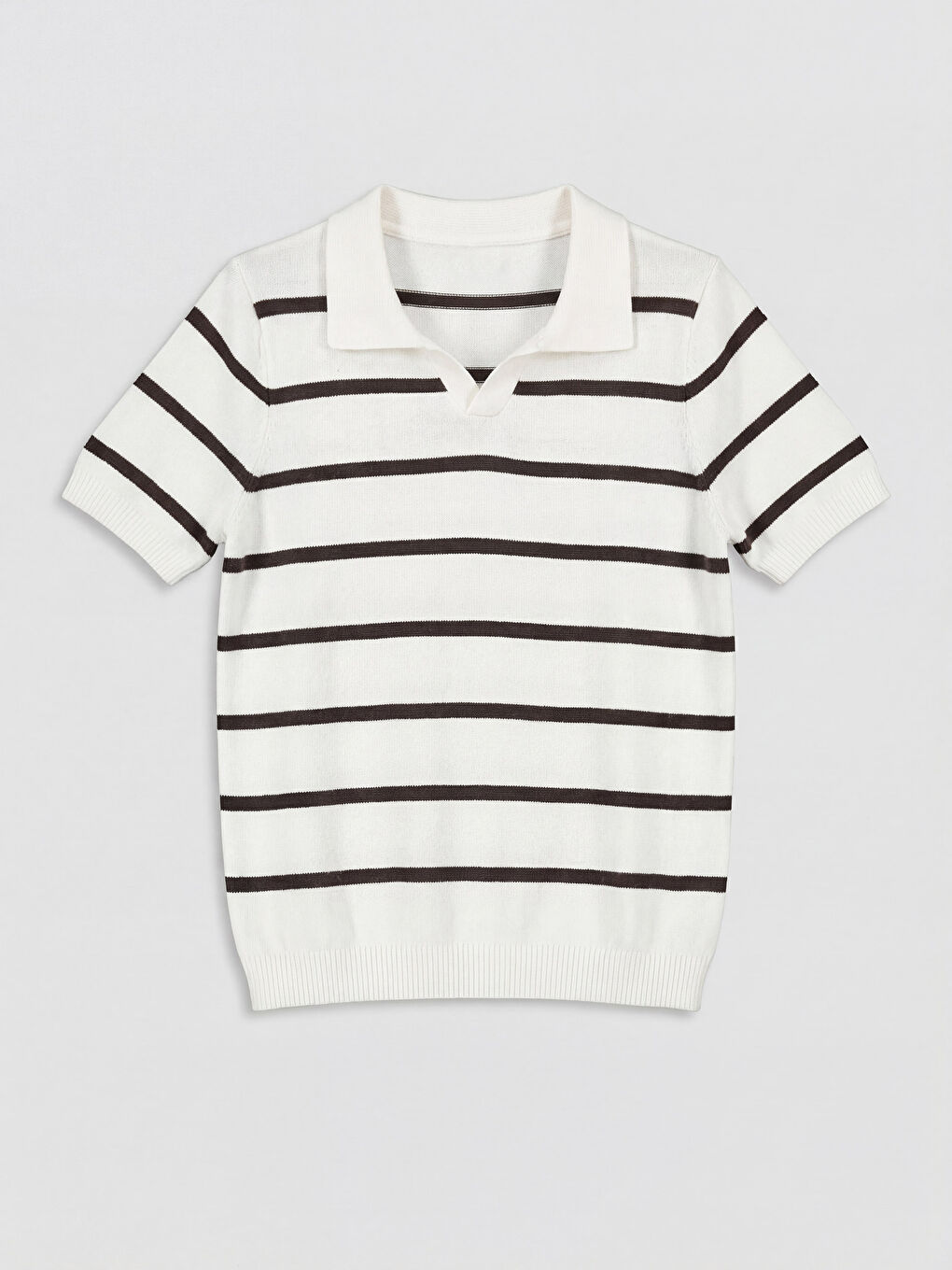 Kahverengi Polo Yaka Erkek Çocuk Triko Kazak