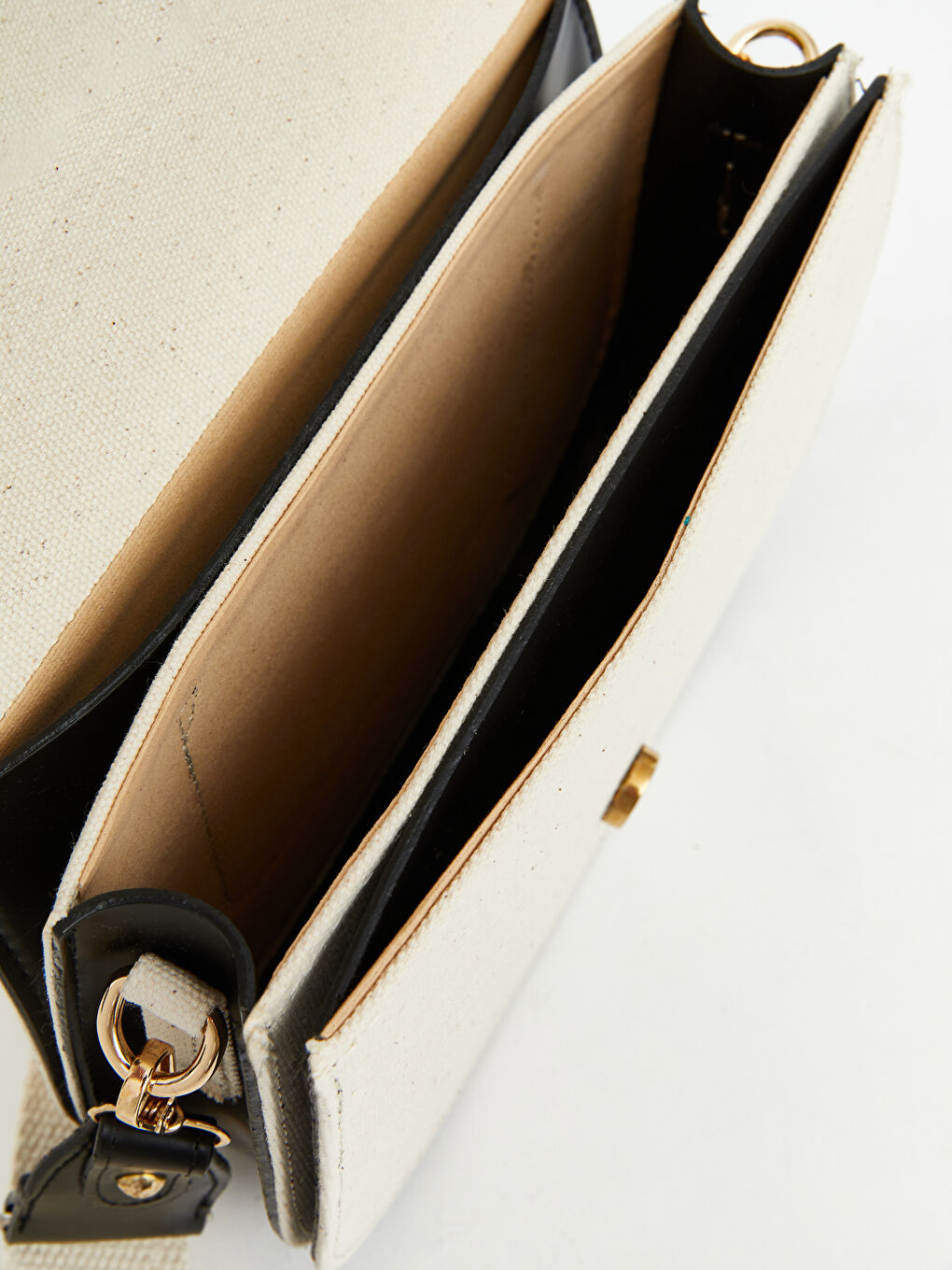 Bej Kanvas Kadın Omuz Çantası-2