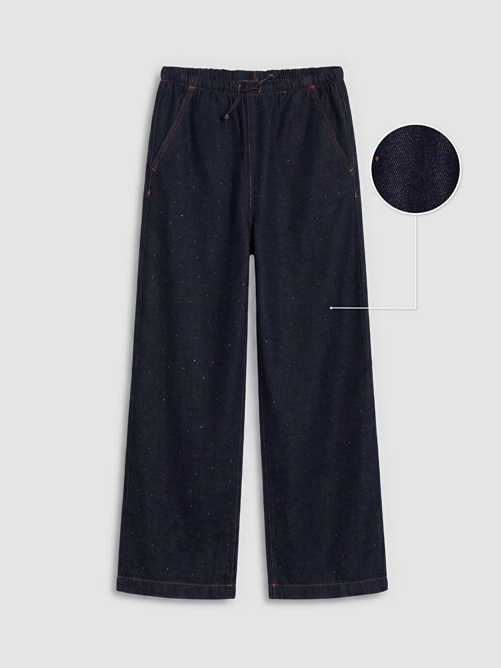 İndigo WideLeg Taşlı Kız Çocuk Jean Pantolon