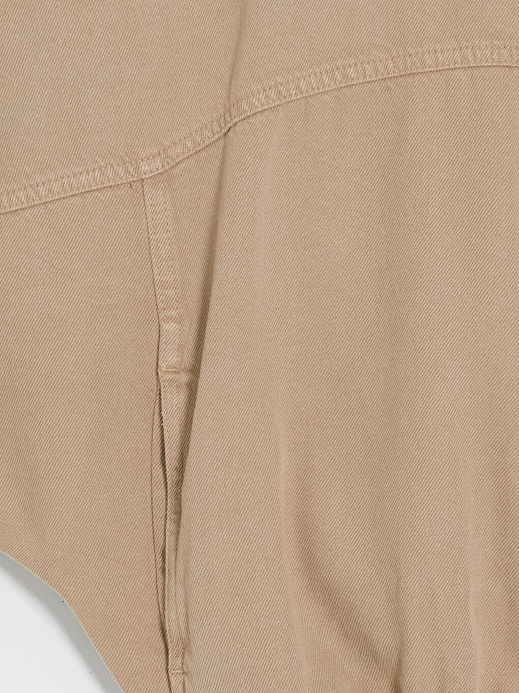 Bej Oversize Kadın Jean Gömlek-3