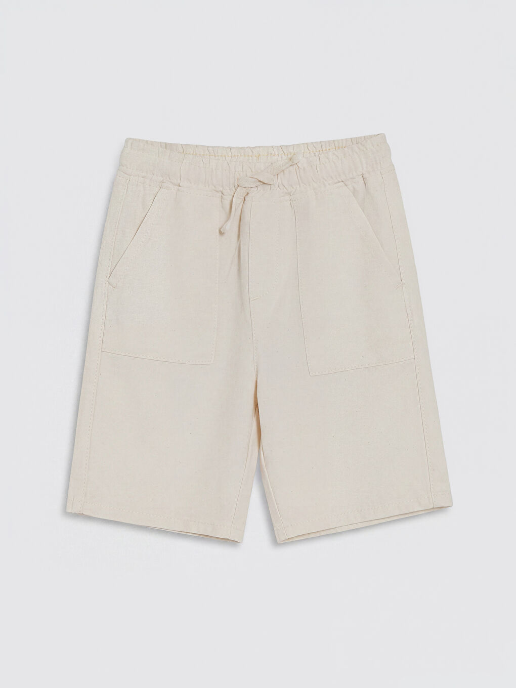 Bej Beli Lastikli Erkek Çocuk Şort