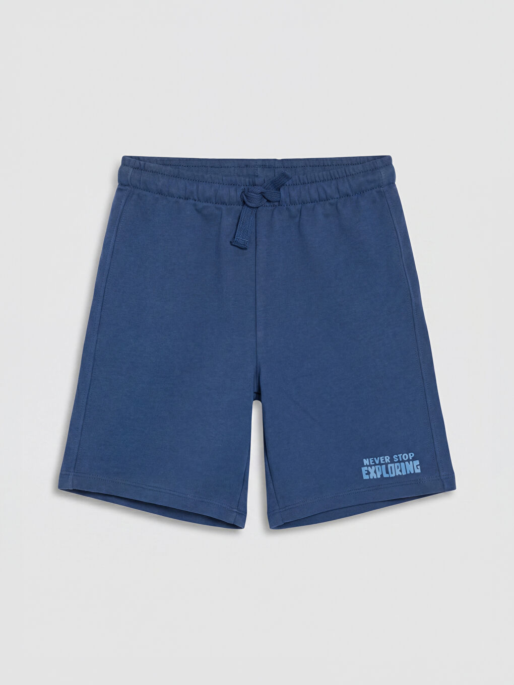 İndigo Beli Lastikli Erkek Çocuk Baskılı Şort