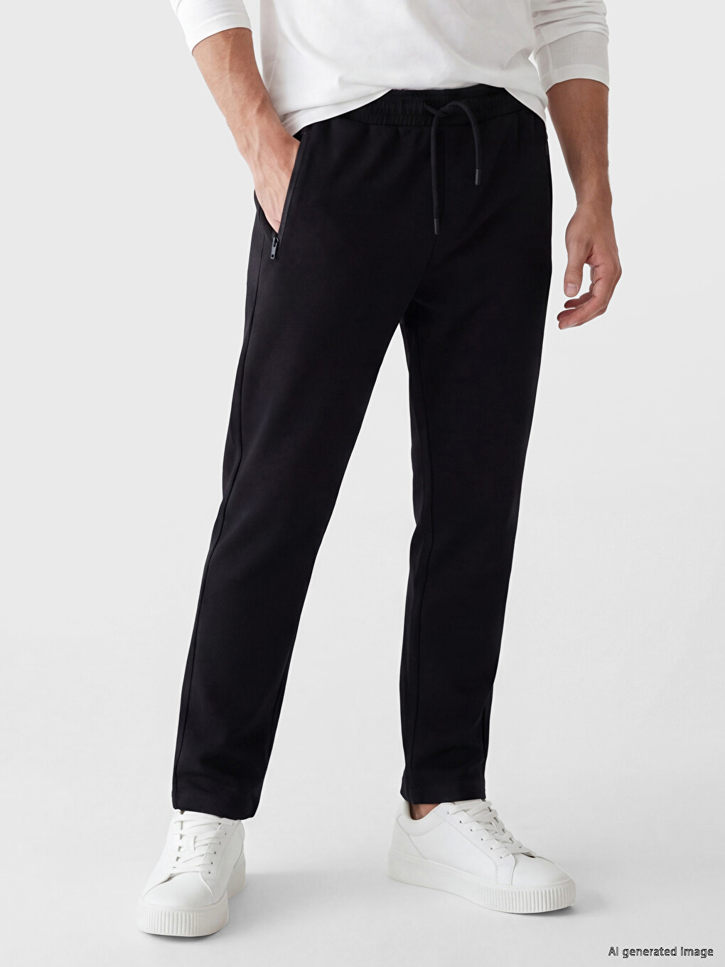Siyah Regular Fit Erkek Eşofman Altı-1