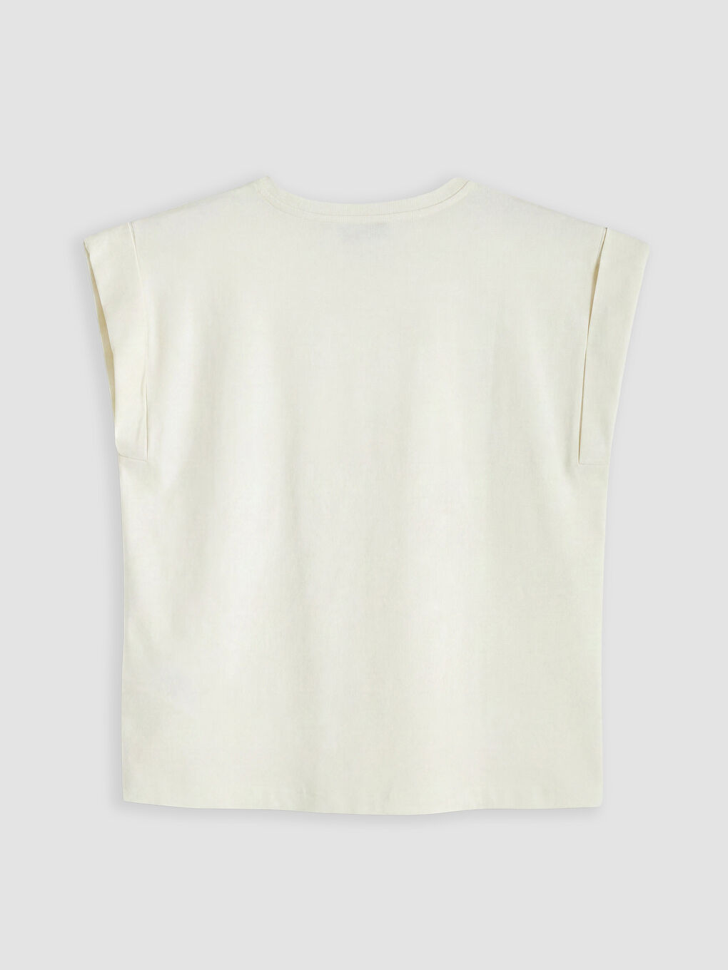 Ekru Bisiklet Yaka Vatkalı Kadın Atlet-1