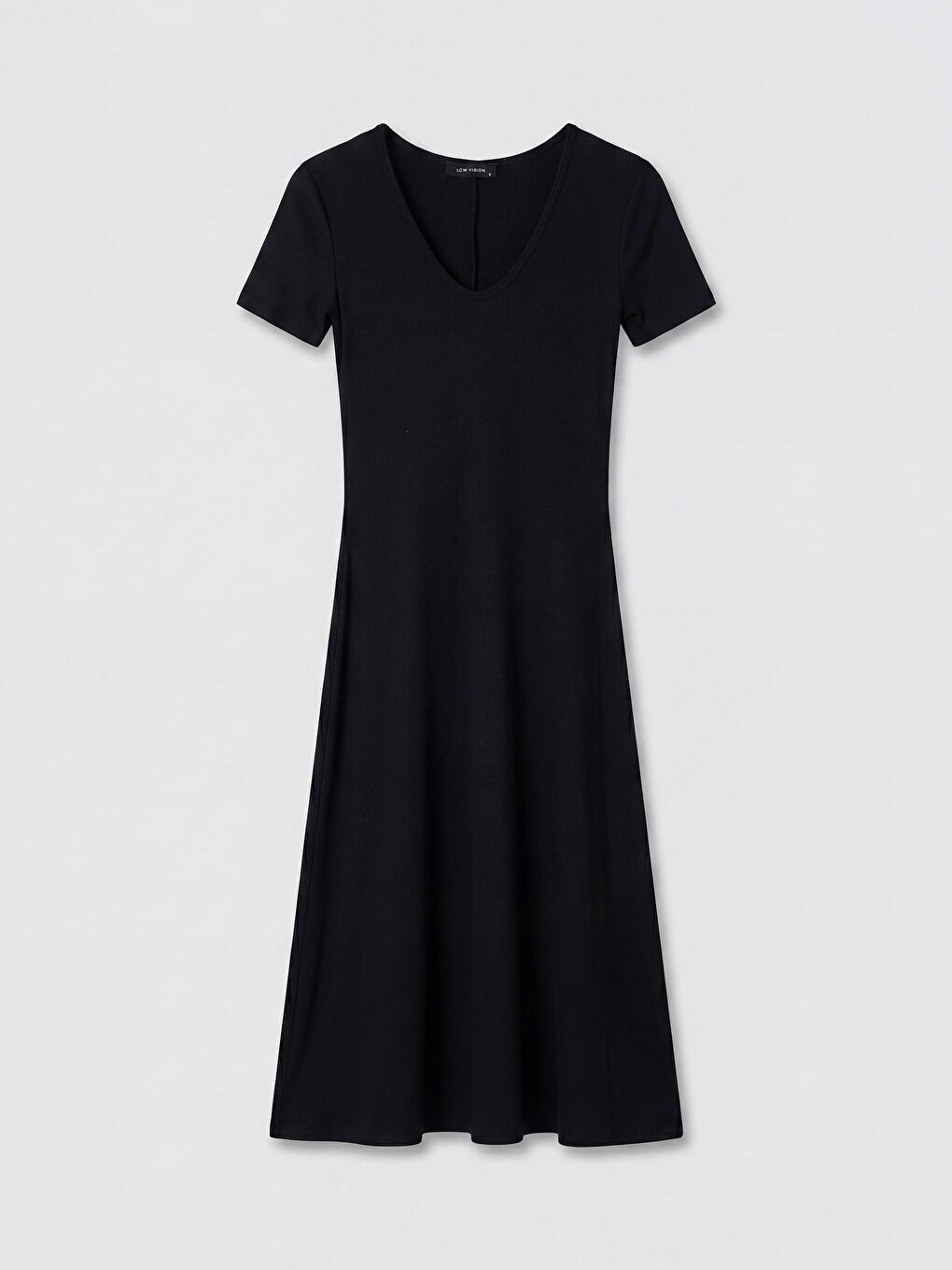 Siyah V Yaka Bodycon Elbise