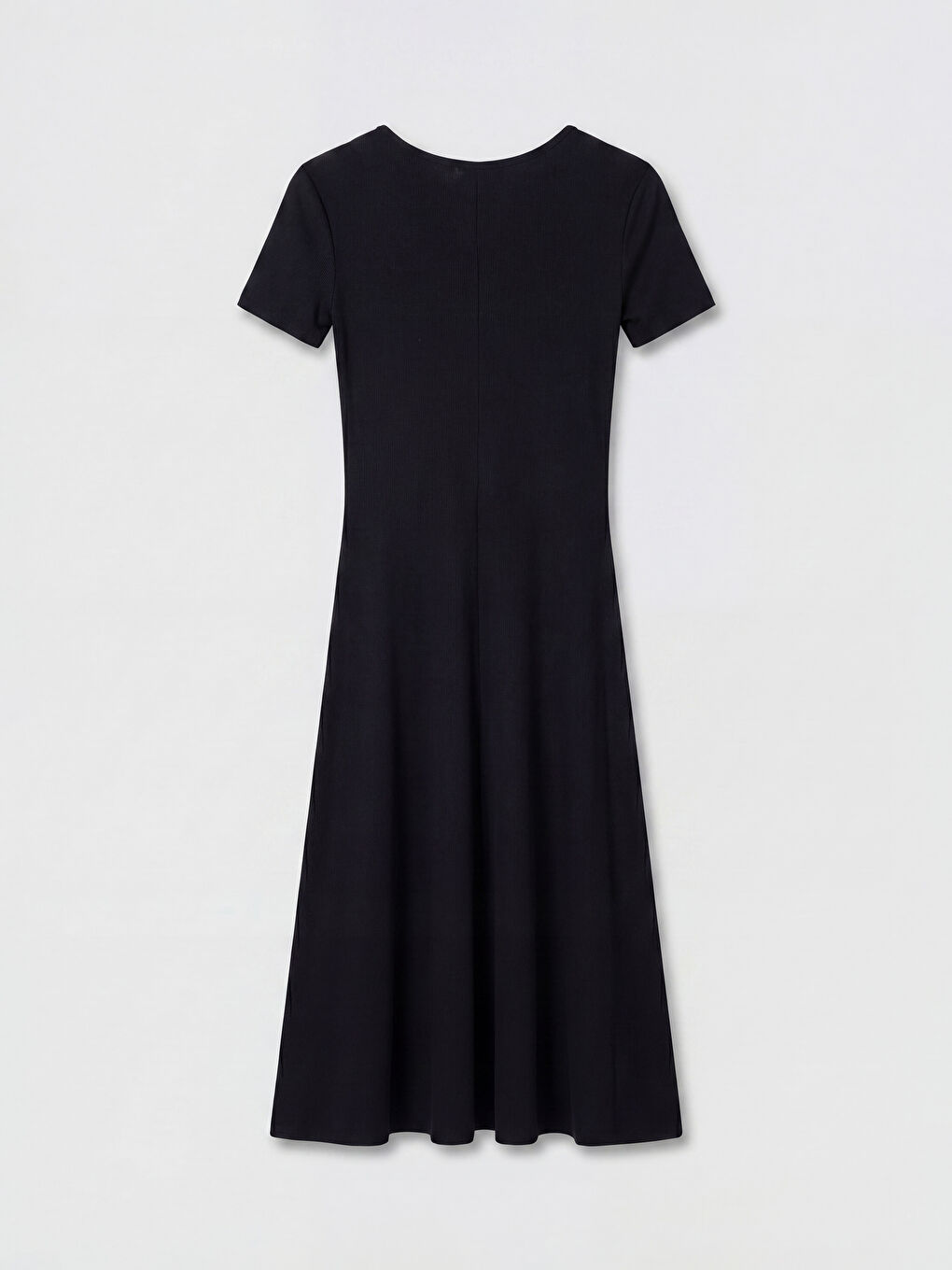Siyah V Yaka Bodycon Elbise-1