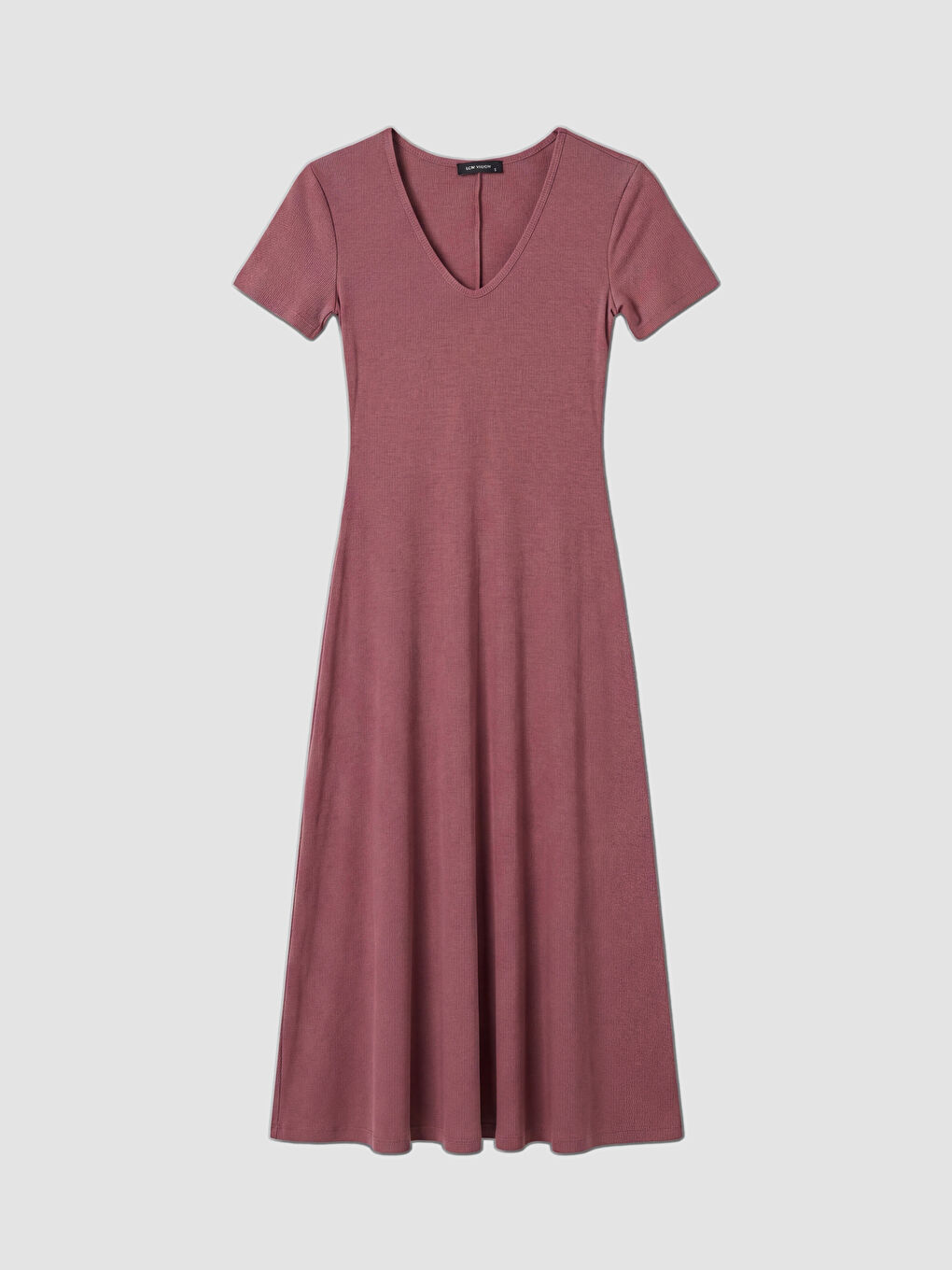 Pembe V Yaka Bodycon Elbise
