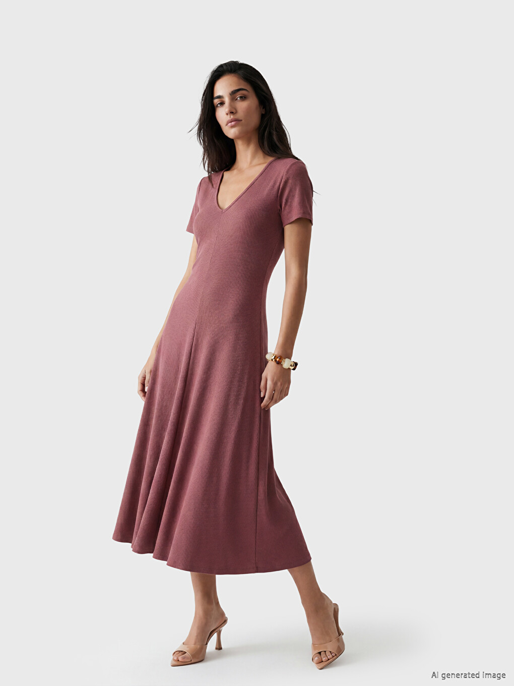 V Neck Bodycon Dress