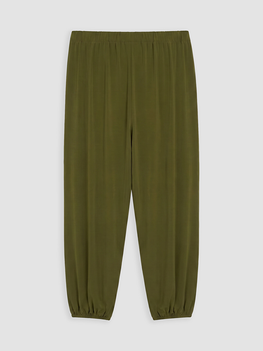 Yeşil Beli Lastikli Kadın Jogger Pantolon-1