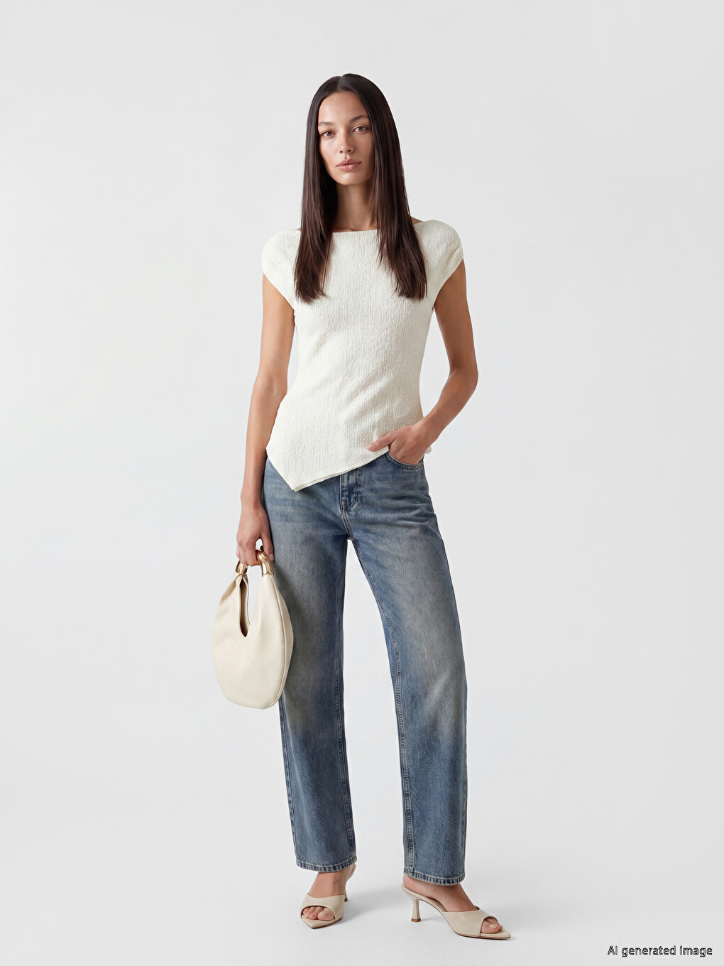 Slash Neck Textured Blouse-1