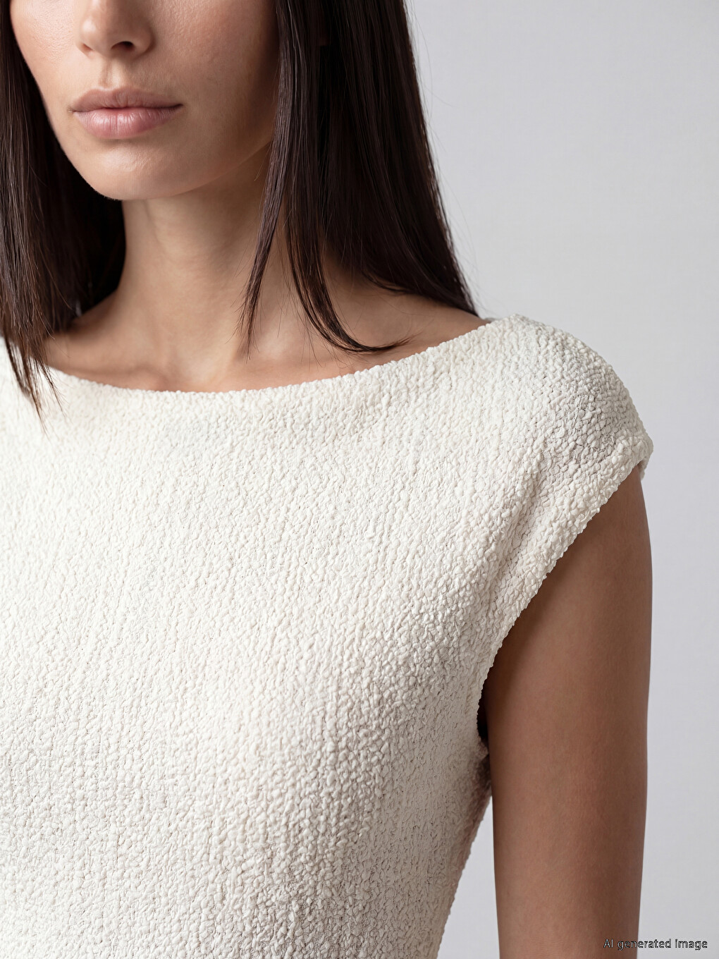 Slash Neck Textured Blouse-2