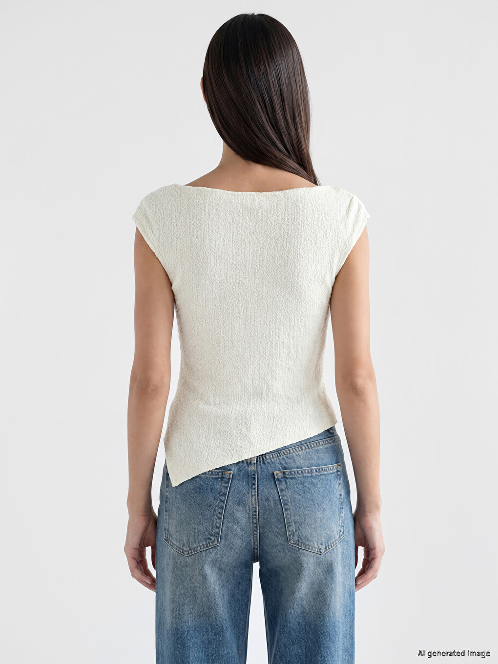 Slash Neck Textured Blouse-3